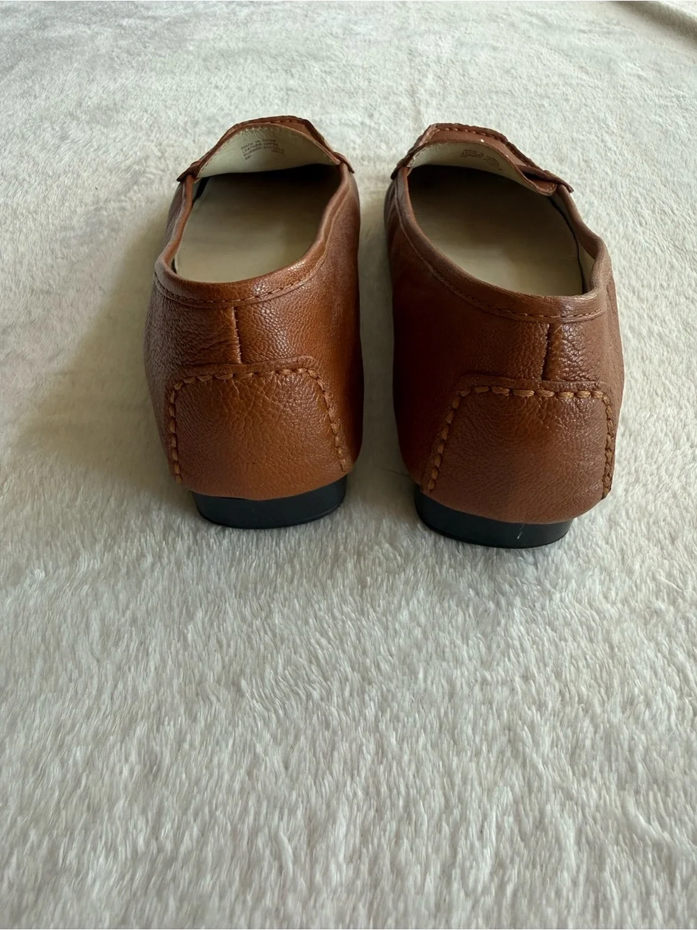 Michael Kors Brown Leather Lock Charm Loafers Flats Size 9M